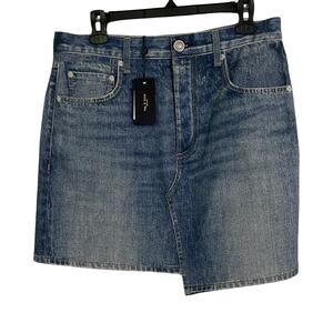 Rag & Bone Lenox Canvas Miramar Denim Mini Asymmetrical Mini Skirt Size 30